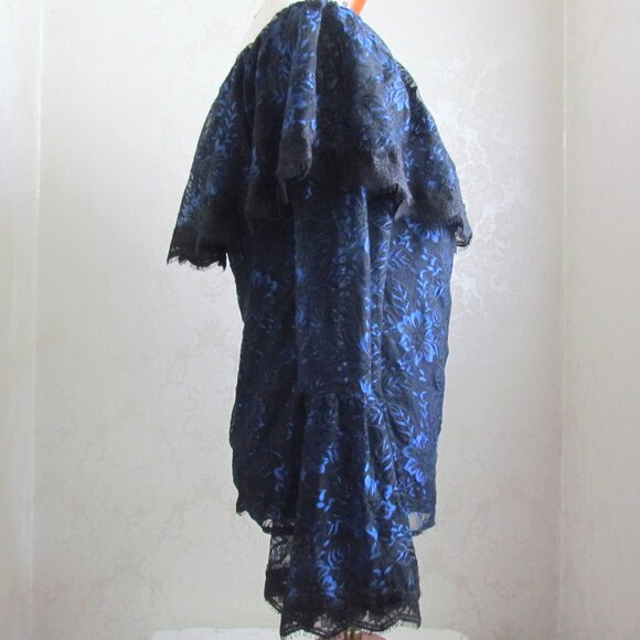 LACE BLOUSE, 8, WHITE HOUSE BLACK MARKET RUFFLE NECK, OFF-SHOULDER, BELL SLEEVES - Picture 5 of 7